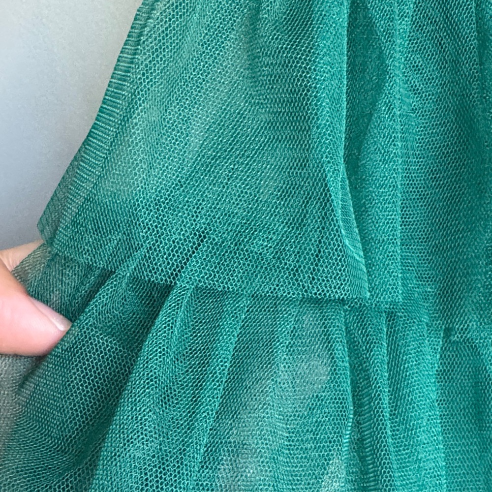 Tiered Green Tulle Maxi Skirt - Picture 2 of 2